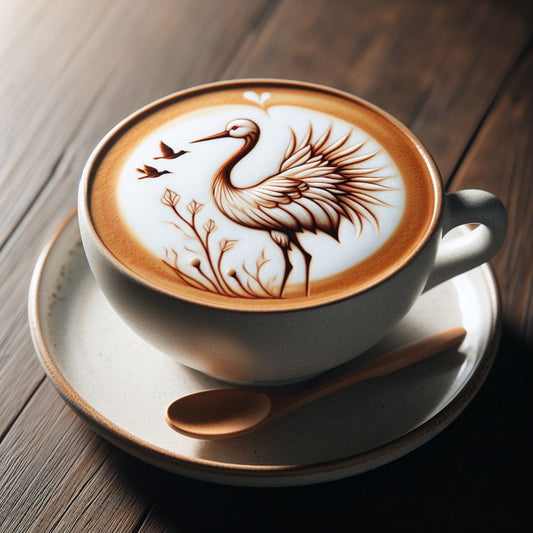 The Perfect Cappuccino: A Barista's Guide AI image of crane in froth